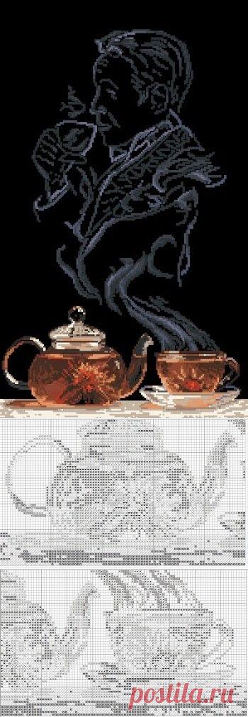 ЧАЙНАЯ ФАНТАЗИЯ. Любителям чая посвящается! Три схемы для вышивки крестиком или бисером