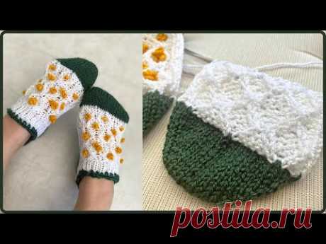 Оригинальный ромбовый узор #knittingtutorialforbeginners #knittingsocks #вязаныеноски