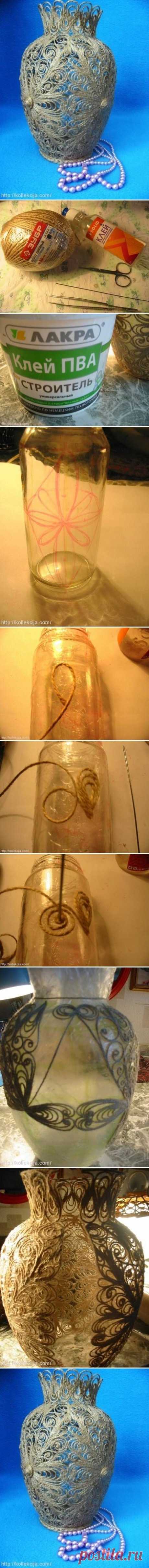 DIY Delicate Twine Cord Vase