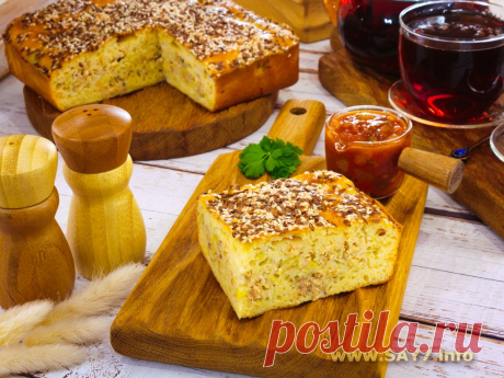 Заливной пирог с горбушей и луком пореем. Заливной пирог с горбушей и луком пореем