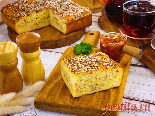 Заливной пирог с горбушей и луком пореем. Заливной пирог с горбушей и луком пореем