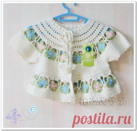 Милая детская кофточка крючком