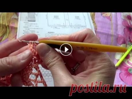 Копия видео Узор из японской модели. (крючком) Показываю как связать образец взятый из японкой модели....