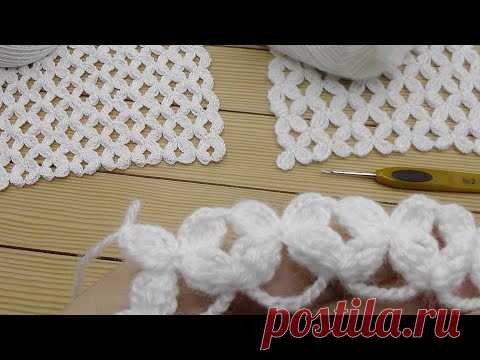 Красивый и простой УЗОР крючком МАСТЕР-КЛАСС вязание для новичков Easy to Crochet Tape Lace pattern