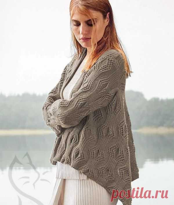 Эффектный ажурный узор для летнего жакета | Ажурные Узоры