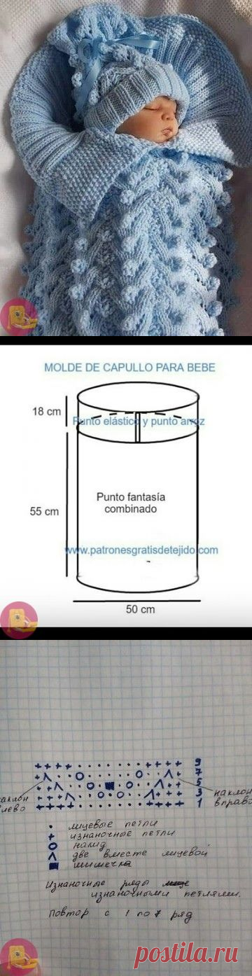Изумительно красивый конверт для новорожденного