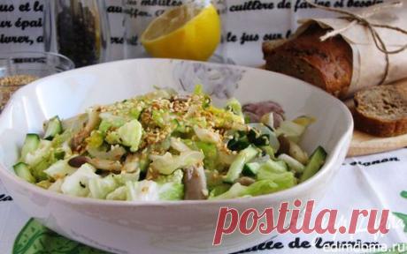 Хрустящий салат с вешенками | Кулинарные рецепты от «Едим дома!»