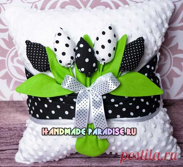 Подушки с тюльпанами из ткани - Handmade-Paradise