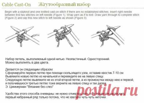 Жгутообразный или витой набор петель / Cable cast-on