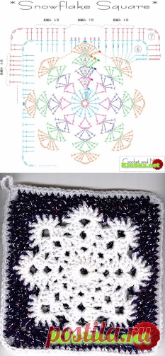 Вязание-крючок-Рисунки и схемы>Квадрат