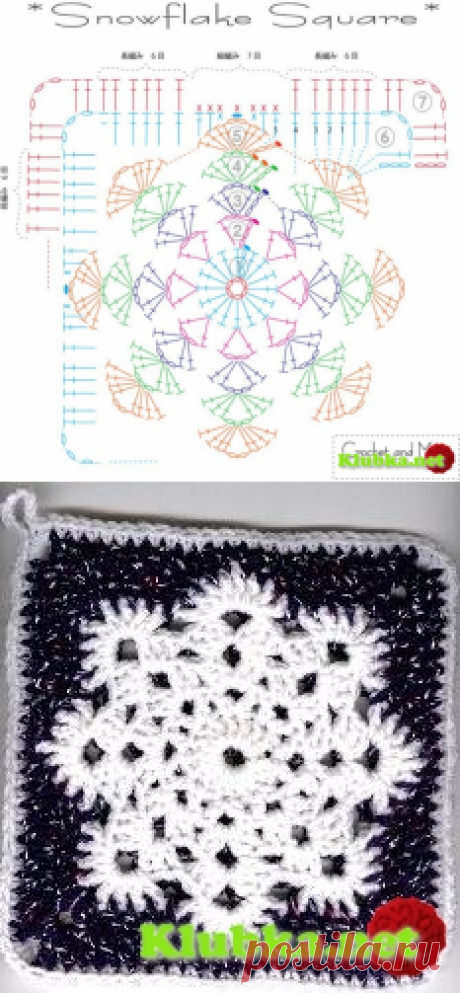 Вязание-крючок-Рисунки и схемы>Квадрат