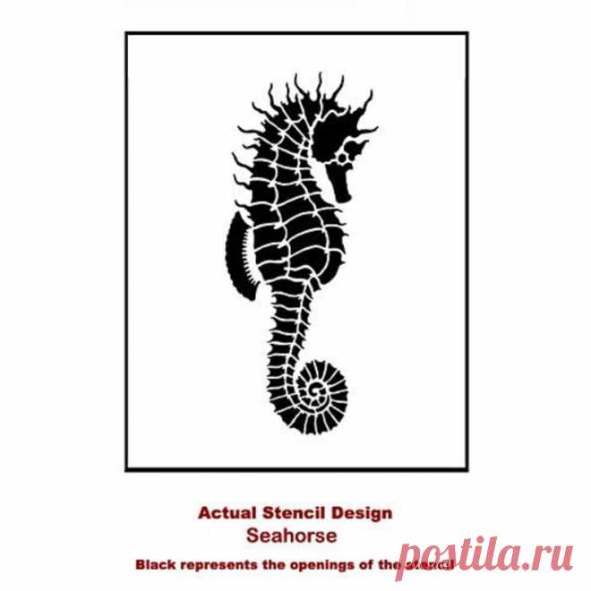 Seahorse Wall Art Stencil WALL ART STENCILS Easy to Use Wall Art Stencils for a Quick Room Update Nautical Stencils for Walls - Etsy Chile