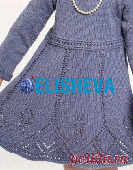 Ажурное платье для девочки с длинным рукавом и повязка от Drops Design | Блог elisheva.ru