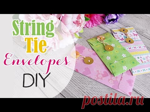 Bustine di carta con chiusura in Spago fai da te - DIY String Tie evnelopes - YouTube