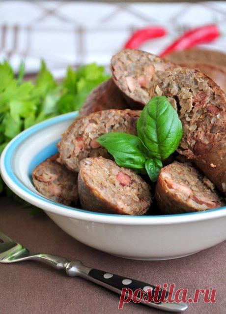 Домашняя печеночная колбаса с гречкой