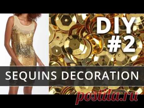 Sequins decoration. How to use sequins for dress decor.  Part 2
