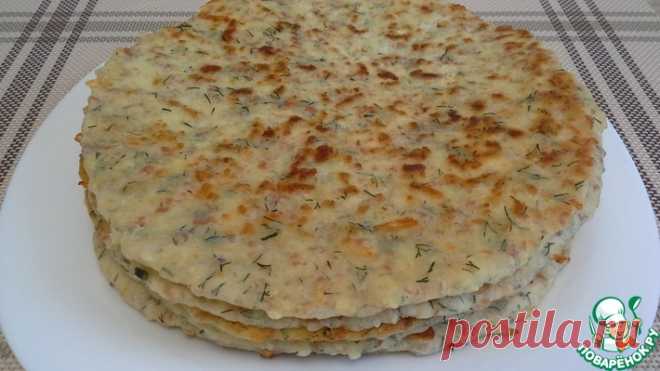 Лепешки с колбасой и сыром Кулинарный рецепт