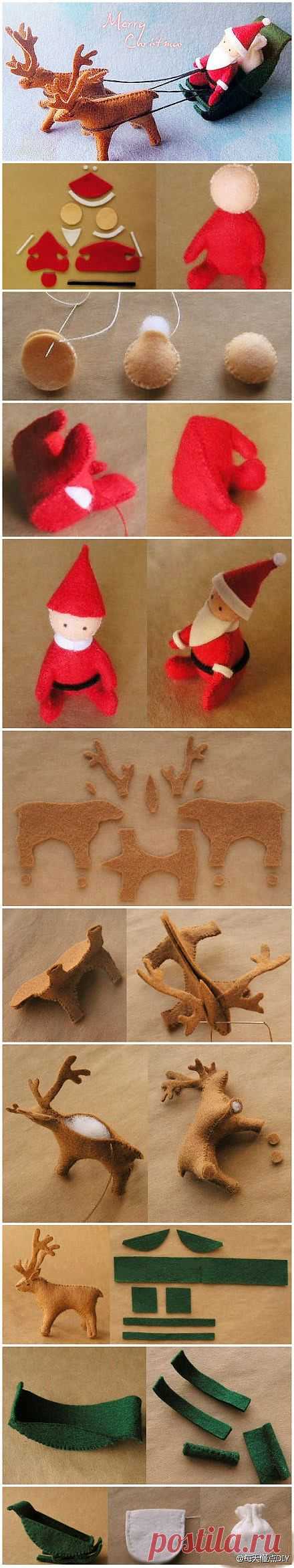 Фото мастер-класс как сделать Дед Мороза из фетра