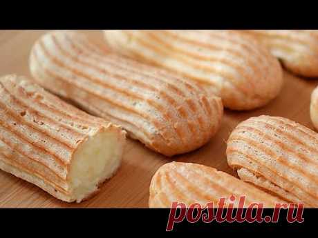 Лучший вкусный десерт! Хрустящие и сливочные! Легкий рецепт эклера
