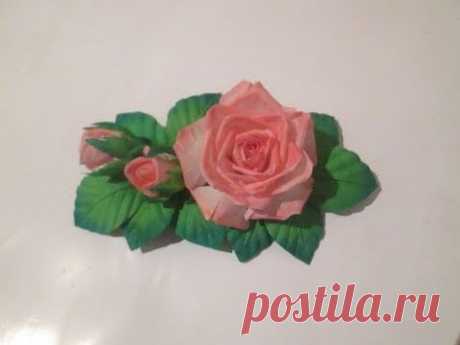 DIY / Роза из ткани / &quot;Летний вечер&quot; ( 2 часть) / Цветы из ткани / fabric flowers with his own hands