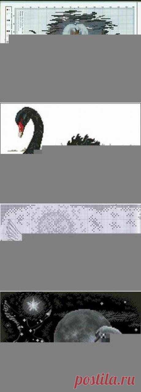 вышивка крестом схемы черно белые лебеди: 19 тыс изображений найдено в Яндекс.Картинках