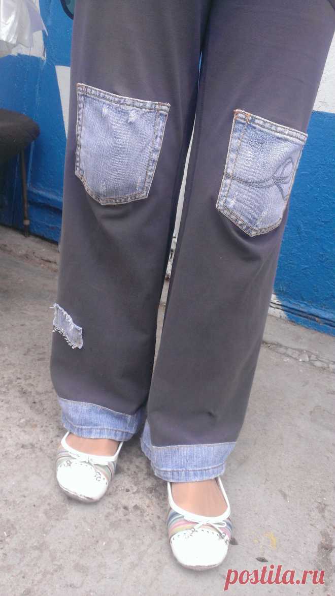 Растянулись коленки на спортивных брюках? Я их разукрасила таким образом...