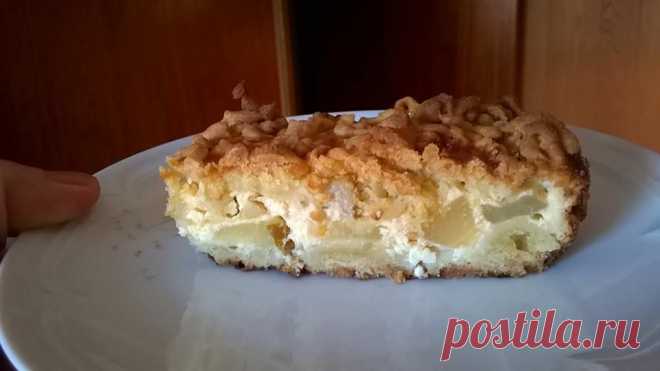 Тертый пирог с грушей, творогом и лимонной цедрой / Snittekage med citron, hytteost og pærer | 4vkusa.ru