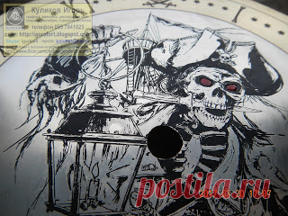 Куликов Игорь. Живопись графика офорт. Kulikov Igor painting drawing etching : Циферблат с пиратом.