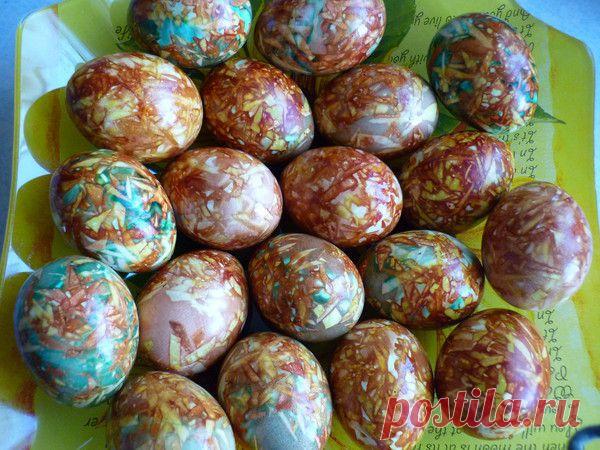 ПАСХАЛЬНЫЕ ЯЙЦА. МОЙ СПОСОБ ОКРАСКИ.