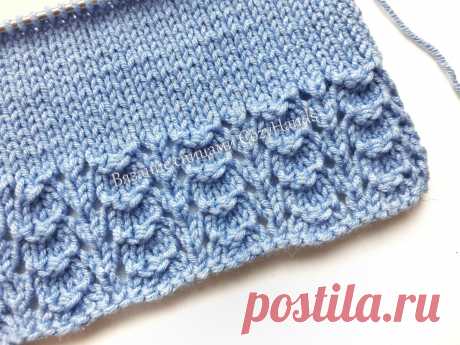 Очень легкий мелкий ажурный узор спицами | Вязание спицами CozyHands | Яндекс Дзен
