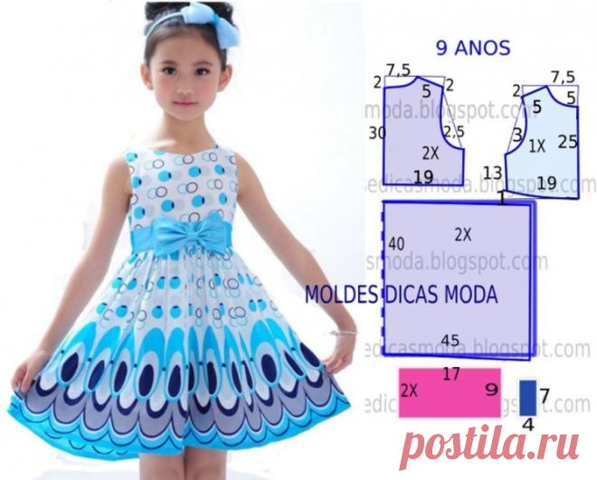 Выкройка летнего платья для девочки 9 лет (Шитье и крой) – Журнал Вдохновение Рукодельницы