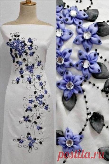 Декорируем платье лентами. Ну как вам? 



















