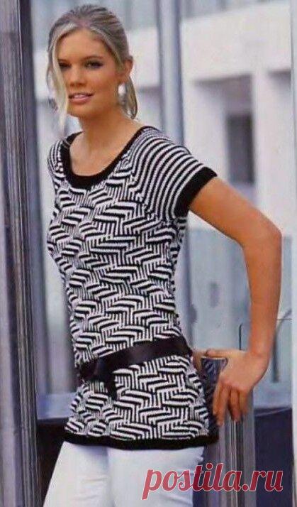 Черно- белые жакеты, свитера, пуловеры, сумки. Узор 