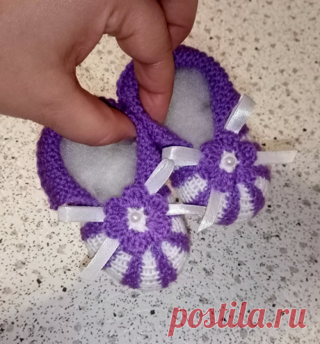 ФИОЛЕТОВЫЕ пинетки Зефирки для маленькой малышки | Светлана Леонтьева My Hand Made | Яндекс Дзен