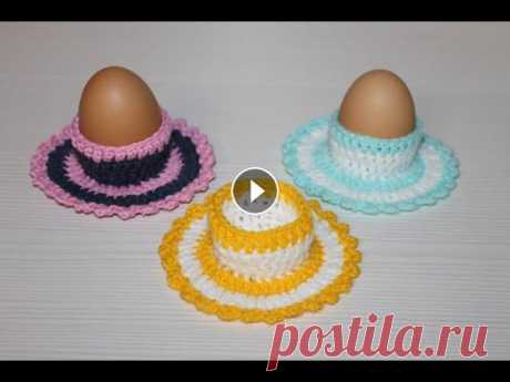 Подставка для пасхального яйца крючком. Easter egg cup saucer (English subtitles) Привет. в этом видео я показываю как связать простую подставку для пасхального яйца...
