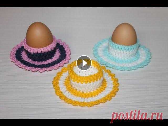 Подставка для пасхального яйца крючком. Easter egg cup saucer (English subtitles) Привет. в этом видео я показываю как связать простую подставку для пасхального яйца...