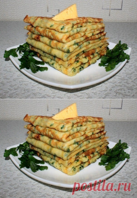 Cырные блинчики с зеленью
