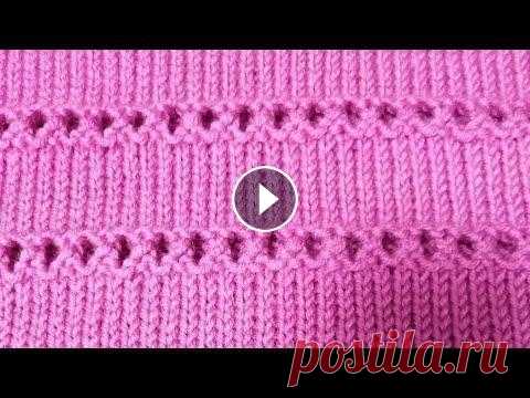 Узор горизонтальный ажур красивый и простой узор спицами, вяжется легко смотрится красиво, за счет выпуклых дорожек изделие смотрится оригинально, таким узором я связала свите...