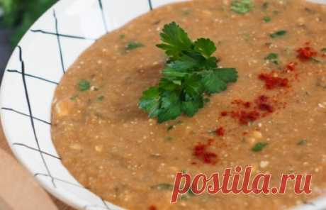 Вкусный густой суп из баклажанов и помидоров
