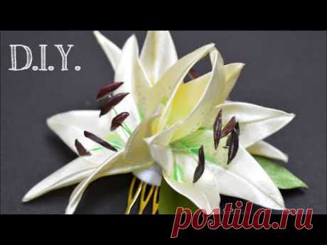 ❀ ♡ ❀ D.I.Y. Kanzashi White Lily - Tutorial ❀ ♡ ❀