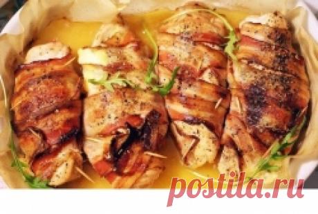 Куриное филе с сыром и беконом