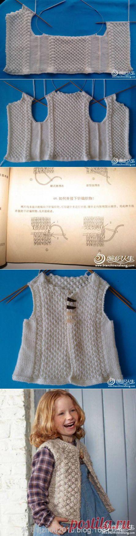 Теплый жилетик спицами