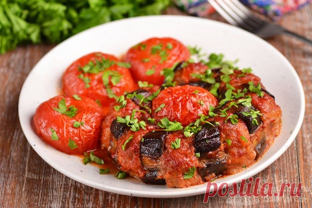 Фаршированные баклажаны с помидорами в духовке | Совет Да Еда Пульс Mail.ru