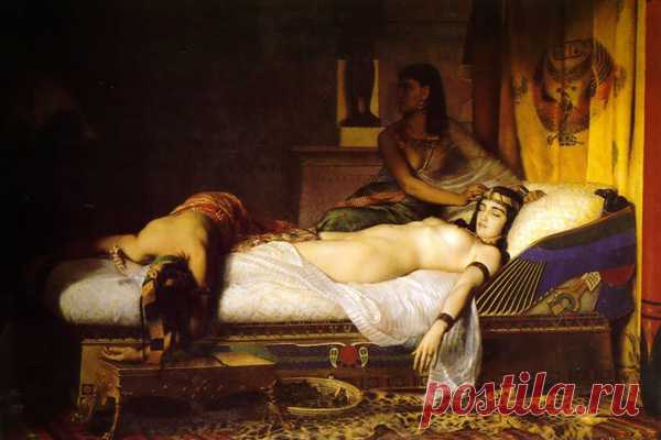 «Смерть Клеопатры», хужожник Жан-Андрэ Риксан (1874 г.)
