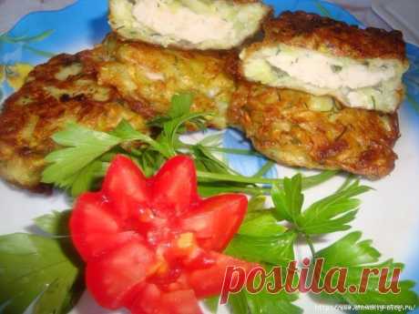 Нежные колдуны из кабачка с куриным филе!