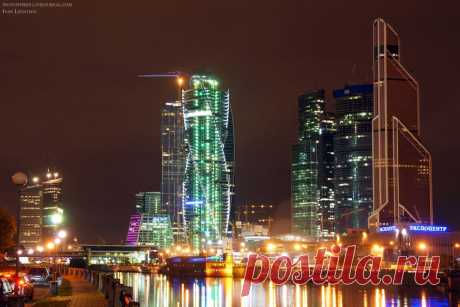 night_in_city: окрестности Красной Пресни в ночном свете