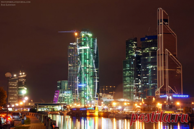 night_in_city: окрестности Красной Пресни в ночном свете