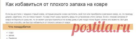 Как избавиться от плохого запаха на ковре | hint-box.ru
