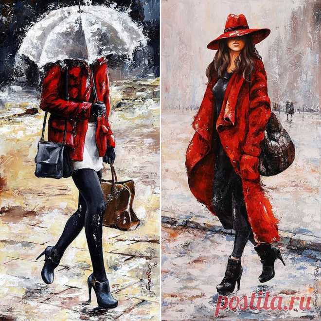 Леди в красном \художник Emerico Imre Toth