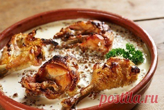 Куриное филе с соусом и гречкой